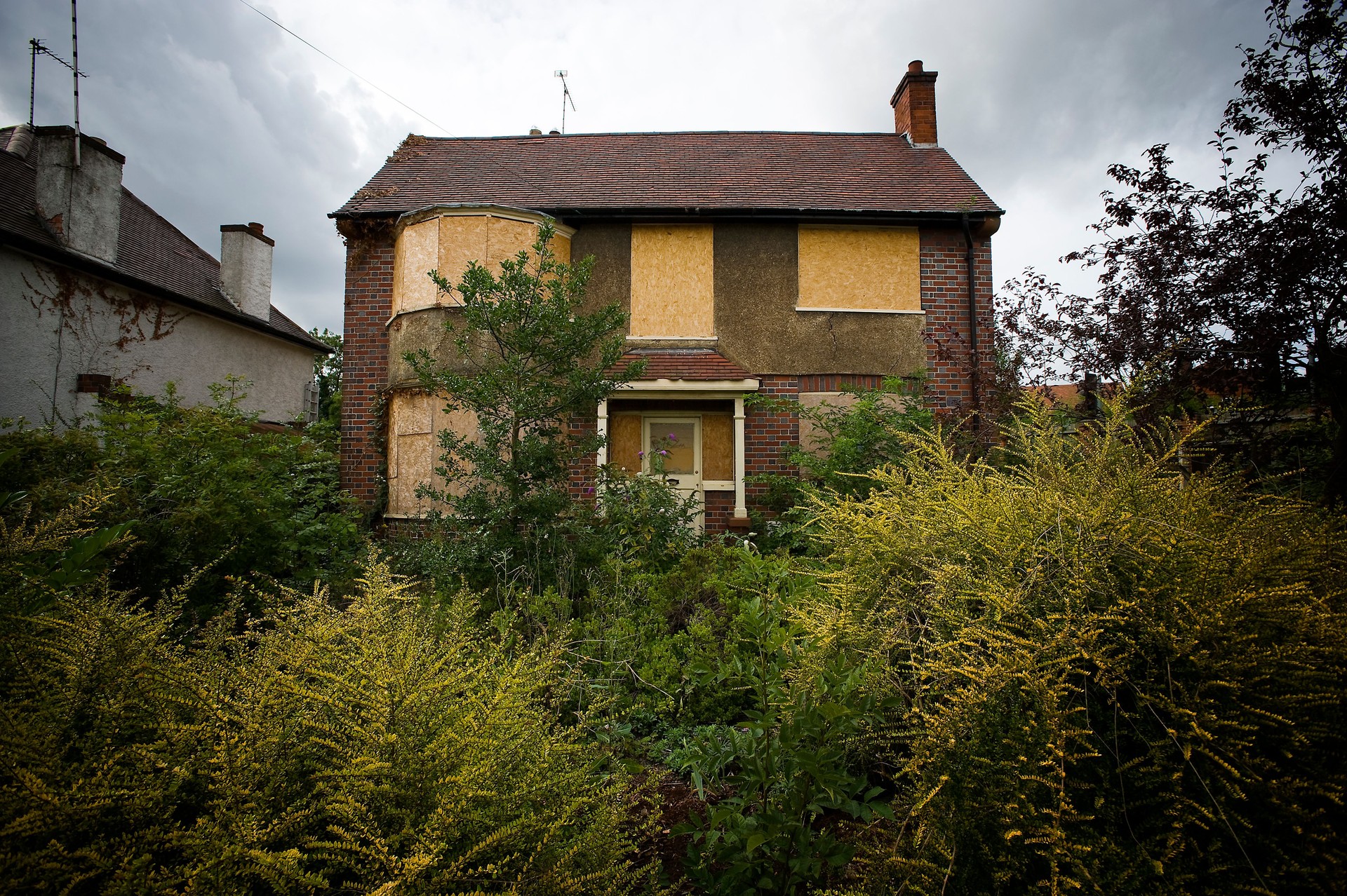 Empty boarded up property